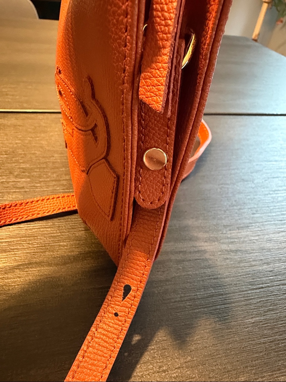 Longchamp Shop-It Sac Port Travers Pebbled Leather Pouch Sling - Picture 9 of 9